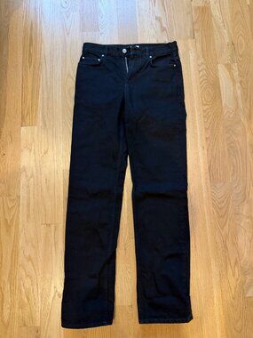 TOTEME Low Straight Jeans Womens 26 Black Denim Zip Fly Five Pocket
